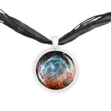 Thor's Helmet Nebula in the Constellation Canis Major Space 1" Pendant Necklace in Silver Tone