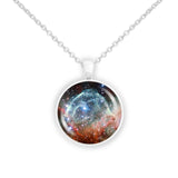 Thor's Helmet Nebula in the Constellation Canis Major Space 1" Pendant Necklace in Silver Tone