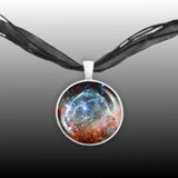 Thor's Helmet Nebula in the Constellation Canis Major Space 1" Pendant Necklace in Silver Tone