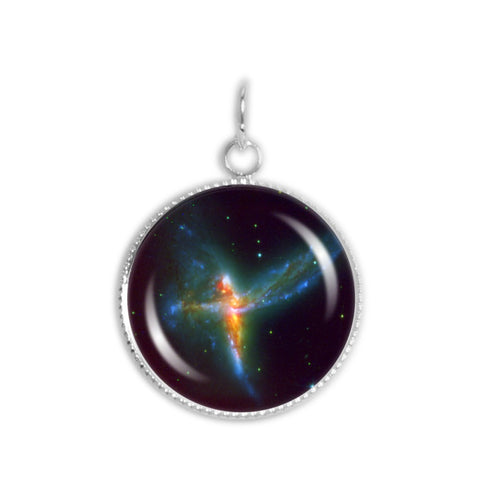 Fairy Nebula or Bird Nebula Constellation Sagittarius Space 3/4" Charm for Petite Pendant or Bracelet in Silver Tone