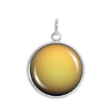 Citrus Orange Titan Moon of Planet Saturn Solar System 3/4" Charm for Petite Pendant or Bracelet in Silver Tone or Gold Tone