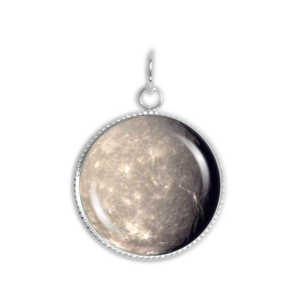 Titania Moon of Planet Uranus Solar System 3/4" Charm for Petite Pendant or Bracelet in Silver Tone or Gold Tone