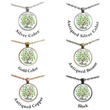 I Love My Mom Tree of Life Sentiment Folk Art 1" Pendant Cable Chain Necklace in Silver Tone or Gold Tone