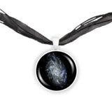 Triangulum Galaxy in the Constellation Triangulum Space 1" Pendant Necklace in Silver Tone