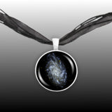 Triangulum Galaxy in the Constellation Triangulum Space 1" Pendant Necklace in Silver Tone