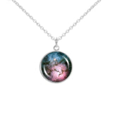 Star Forming Trifid Nebula in the Constellation Sagittarius Space 3/4" Charm for Petite Pendant or Bracelet in Silver Tone