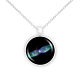 Twin Jet Nebula in the Constellation Ophiuchus Space 1" Pendant Necklace in Silver Tone