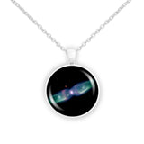Twin Jet Nebula in the Constellation Ophiuchus Space 1" Pendant Necklace in Silver Tone