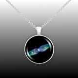 Twin Jet Nebula in the Constellation Ophiuchus Space 1" Pendant Necklace in Silver Tone