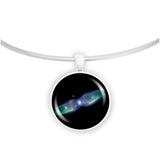 Twin Jet Nebula in the Constellation Ophiuchus Space 1" Pendant Necklace in Silver Tone