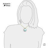 Planet Uranus Solar System Space 1" Pendant Necklace in Gold Tone