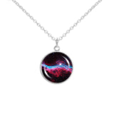 Veil Nebula in the Constellation Cygnus Space 3/4" Charm for Petite Pendant or Bracelet in Silver Tone