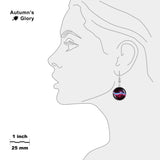 Veil Nebula in the Constellation Cygnus Dangle Earrings w/ 3/4" Space Charms in Silver Tone