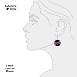 Veil Nebula in the Constellation Cygnus Dangle Earrings w/ 3/4" Space Charms in Silver Tone