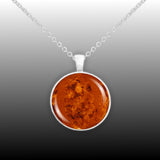 Love & Beauty Planet Venus Landscape Solar System 1" Pendant Necklace in Silver Tone