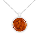 Love & Beauty Planet Venus Landscape Solar System 1" Pendant Necklace in Silver Tone