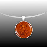Love & Beauty Planet Venus Landscape Solar System 1" Pendant Necklace in Silver Tone