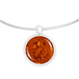 Love & Beauty Planet Venus Landscape Solar System 1" Pendant Necklace in Silver Tone
