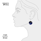 Virgo Constellation Illustration Dangle Earrings w/ 3/4" Space Charms in Silver Tone