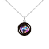 W49B Supernova Remnant Black Hole & Nebula in the Constellation Aquila Space 3/4" Charm for Petite Pendant or Bracelet in Silver Tone