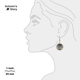 Water Lilies w/ Violet Purple Water Monet Painting Dangle Earrings w/ 3/4" Charms in Silver Tone
