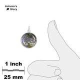 Water Lilies w/ Violet Water Monet Art Painting 3/4" Charm for Petite Pendant or Bracelet in Silver Tone