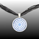 Whatever You Are, Be a Good One Lincoln Quote Spiral Bullseye 1" Pendant Necklace in Silver Tone