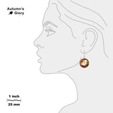 White Magnolia Flower on Red Velvet Art Painting Dangle Earrings w/ 3/4" Art Charms in Silver Tone or Gold Tone